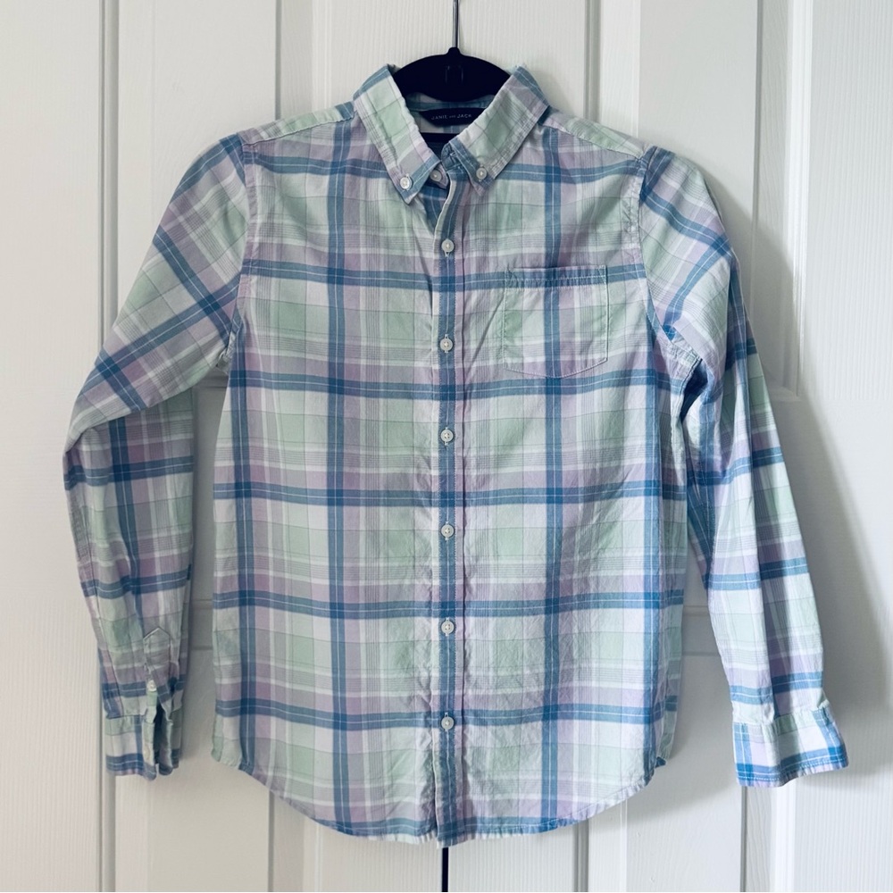 Janie and Jack Madras Plaid Boys Shirt